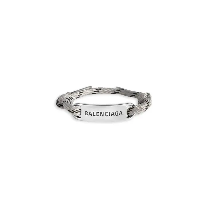 MenWomen Bracelets and Rings Balenciaga Plate Bracelet In Grey