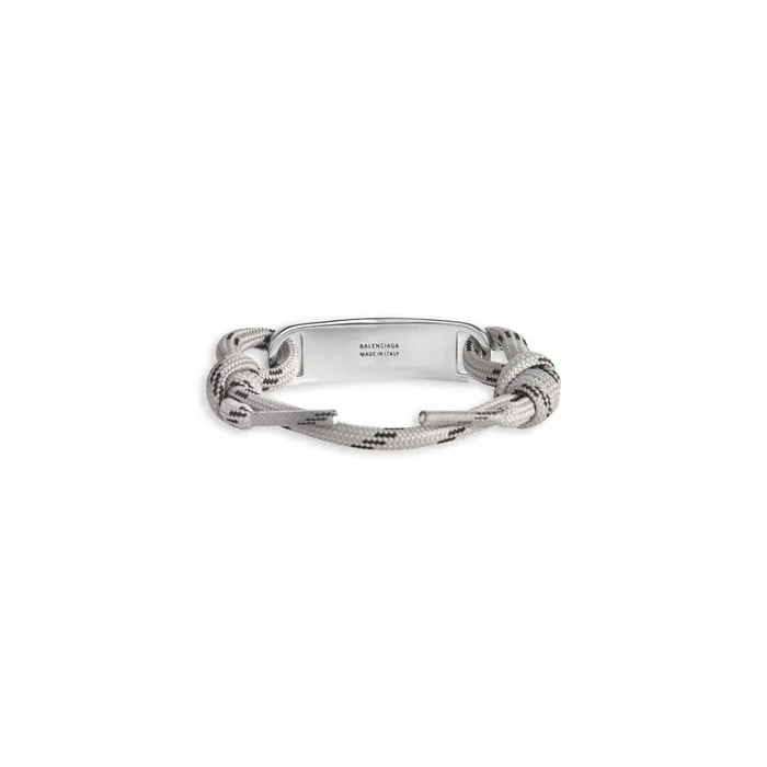MenWomen Bracelets and Rings Balenciaga Plate Bracelet In Grey