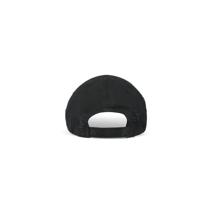 MenWomen Scarves and Caps Balenciaga Balcom Front Piercing Cap In Black Faded
