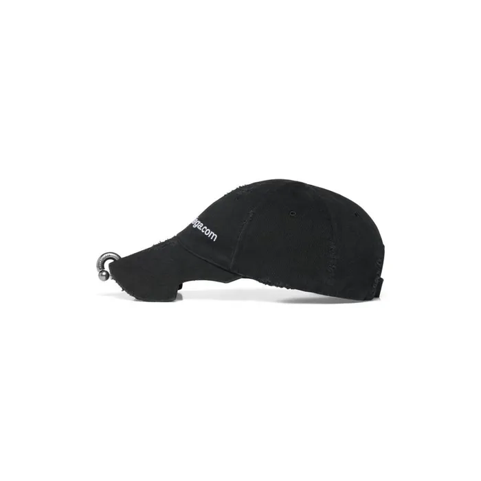 MenWomen Scarves and Caps Balenciaga Balcom Front Piercing Cap In Black Faded