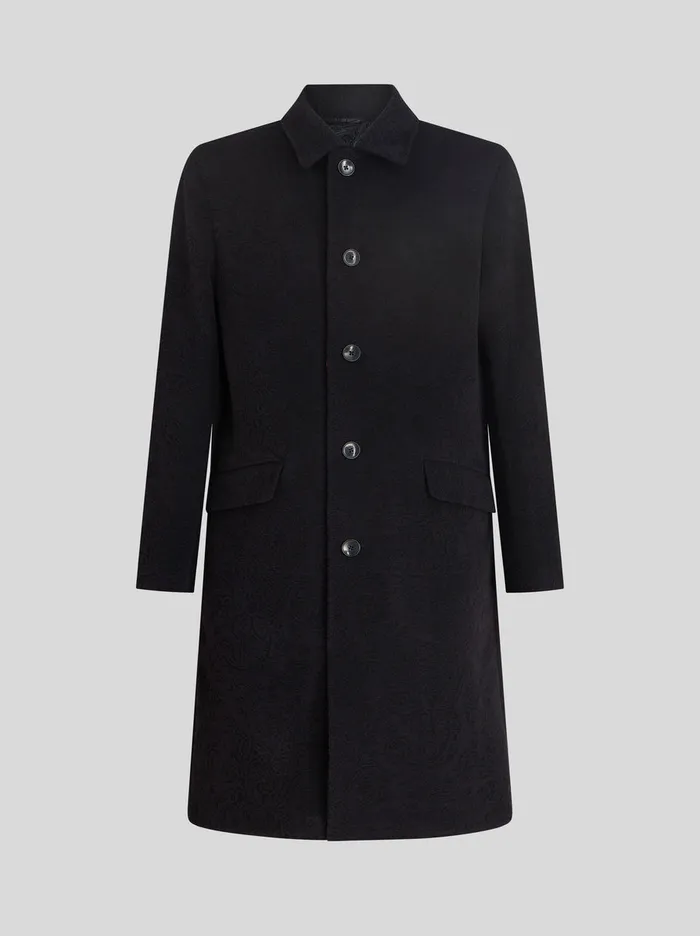 Men Wool And Cashmere Jacquard Coat Etro Coats And Outerwear