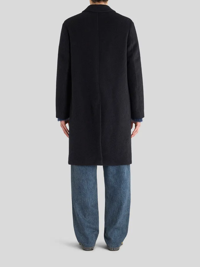 Men Wool And Cashmere Jacquard Coat Etro Coats And Outerwear