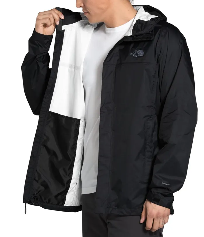 Mens Venture 2 Jacket 8211 Tall Tnf Blacktnf Blackmid Grey The North Face Rainwear