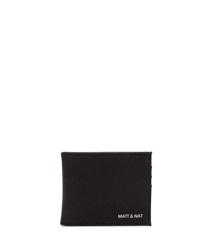 MensWomen Rubben Vegan Folded Wallet 8211 Canvas Black Matt and Nat Wallets