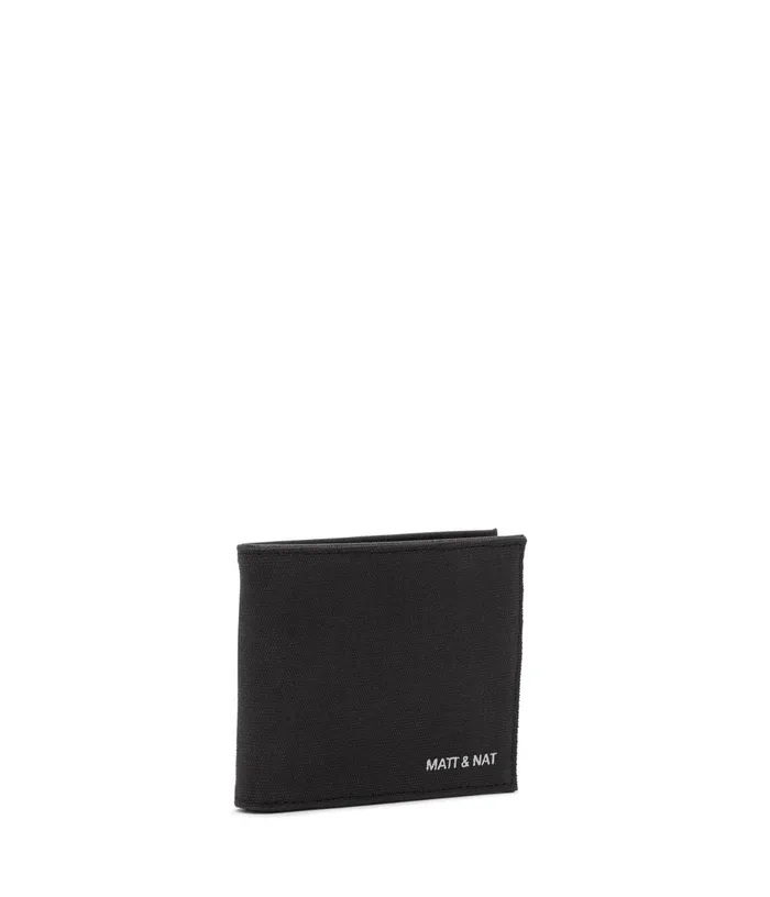 MensWomen Rubben Vegan Folded Wallet 8211 Canvas Black Matt and Nat Wallets