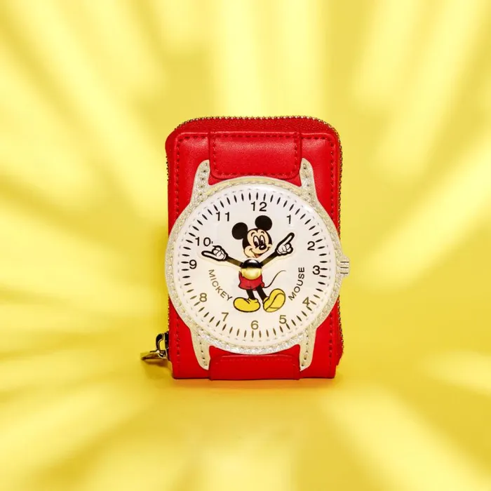 Mickey Mouse Exclusive Vintage Watch Figural Accordian Zip Around Wallet Unisex Loungefly Bags and Wallets Mickey Mouse Exclusive Vintage Watch Figural Accordian Zip Around Wallet Unisex Loungefly Bags and Wallets