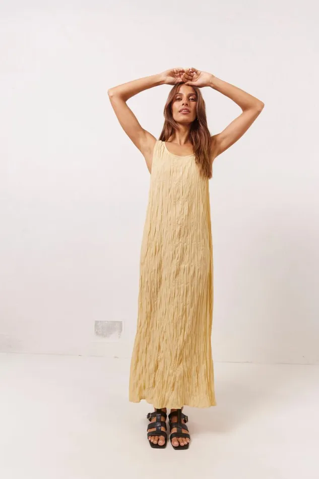MidiMaxi Dresses Women VRG GRL Cate Smock Midi Dress Butter