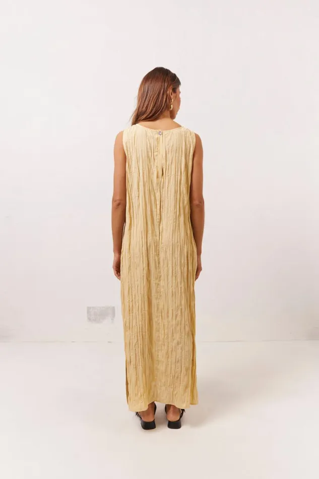 MidiMaxi Dresses Women VRG GRL Cate Smock Midi Dress Butter MidiMaxi Dresses Women VRG GRL Cate Smock Midi Dress Butter