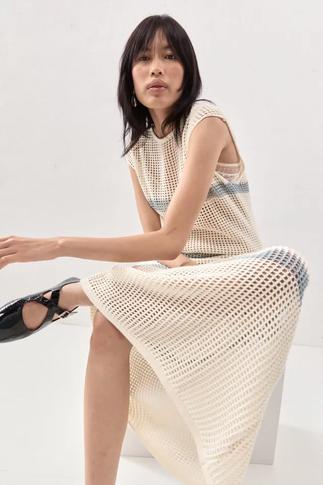 MidiMaxi Dresses Women VRG GRL Elea Knit Maxi Dress Stripe MidiMaxi Dresses Women VRG GRL Elea Knit Maxi Dress Stripe