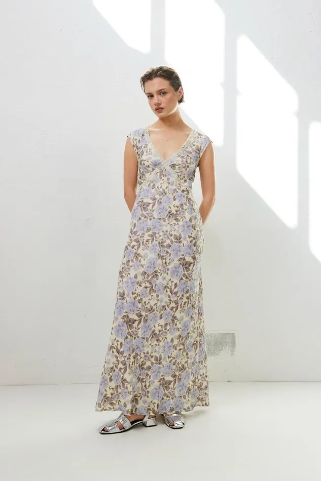 MidiMaxi Dresses Women VRG GRL Paris In The 90039s Bias Cut Maxi Dress Floral
