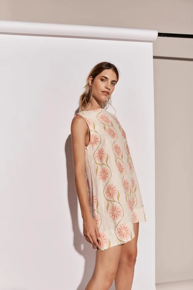 Mini Dresses Women VRG GRL Aftersun Linen Mini Dress Bloom Mini Dresses Women VRG GRL Aftersun Linen Mini Dress Bloom