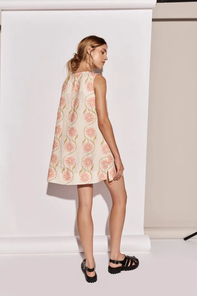 Mini Dresses Women VRG GRL Aftersun Linen Mini Dress Bloom Mini Dresses Women VRG GRL Aftersun Linen Mini Dress Bloom