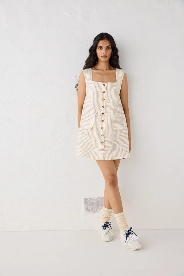 Mini Dresses Women VRG GRL Heidi Linen Mini Dress Juno