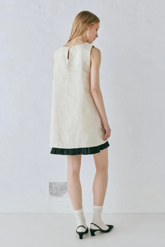 Mini Dresses Women VRG GRL Musa Linen Mini Dress Cream Mini Dresses Women VRG GRL Musa Linen Mini Dress Cream