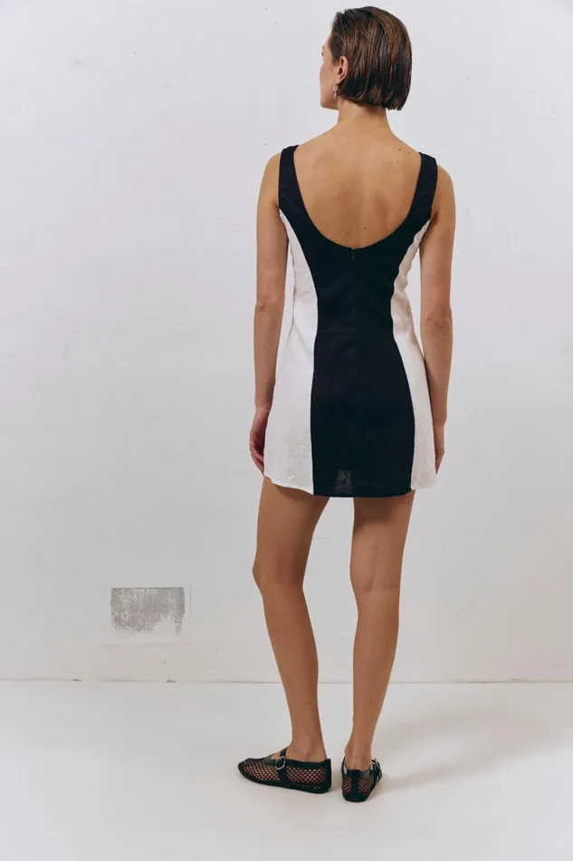 Mini Dresses Women VRG GRL Saskia Linen Mini Dress Black Mini Dresses Women VRG GRL Saskia Linen Mini Dress Black