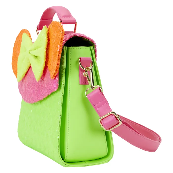 Minnie Mouse Exclusive Color Block Neon Sequin Crossbody Bag Unisex Loungefly Crossbody Bags Minnie Mouse Exclusive Color Block Neon Sequin Crossbody Bag Unisex Loungefly Crossbody Bags