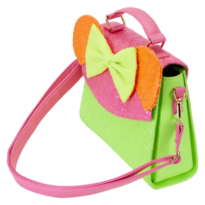 Minnie Mouse Exclusive Color Block Neon Sequin Crossbody Bag Unisex Loungefly Crossbody Bags Minnie Mouse Exclusive Color Block Neon Sequin Crossbody Bag Unisex Loungefly Crossbody Bags