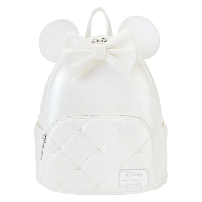 Minnie Mouse Iridescent Wedding Mini Backpack Unisex Loungefly Backpacks Minnie Mouse Iridescent Wedding Mini Backpack Unisex Loungefly Backpacks