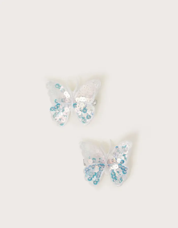 Monsoon 2Pack Sequin Butterfly Clips Children Girls039 Hair Accessories