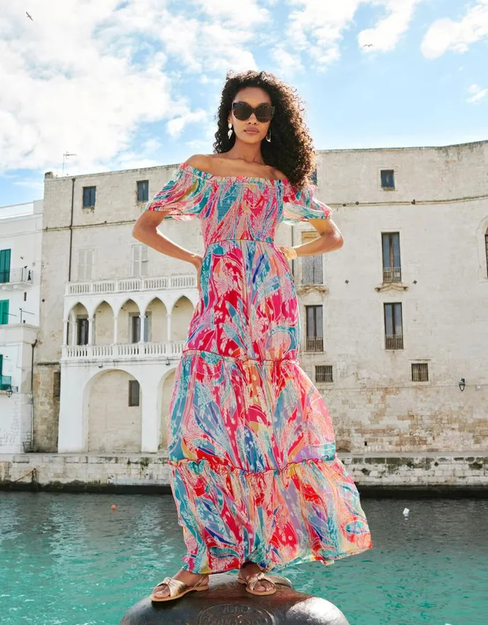 Monsoon Ariel Metallic Maxi Dress Multi Women Occasionwear