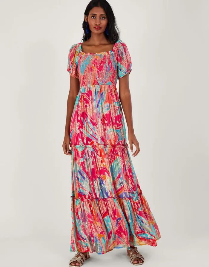 Monsoon Ariel Metallic Maxi Dress Multi Women Occasionwear Monsoon Ariel Metallic Maxi Dress Multi Women Occasionwear