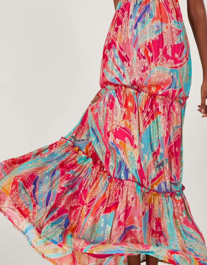 Monsoon Ariel Metallic Maxi Dress Multi Women Occasionwear Monsoon Ariel Metallic Maxi Dress Multi Women Occasionwear