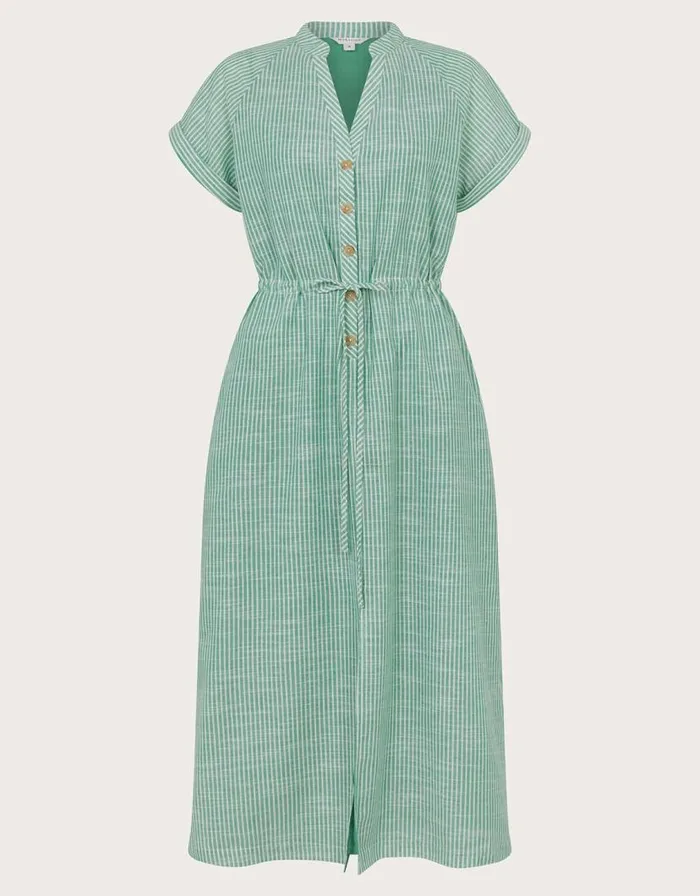 Monsoon Athena Stripe Dress Green Women Casualwear Monsoon Athena Stripe Dress Green Women Casualwear