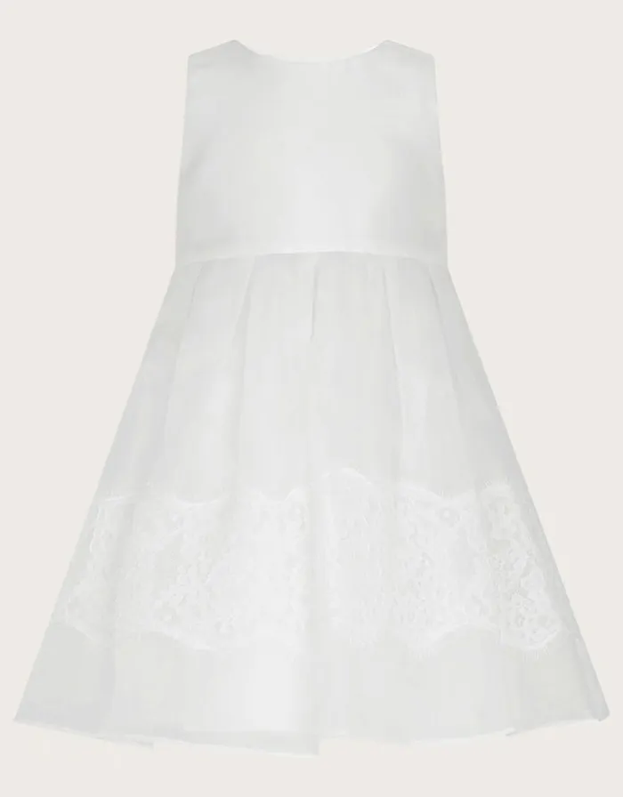 Monsoon Baby Alovette Lace Christening Dress White Children Partywear