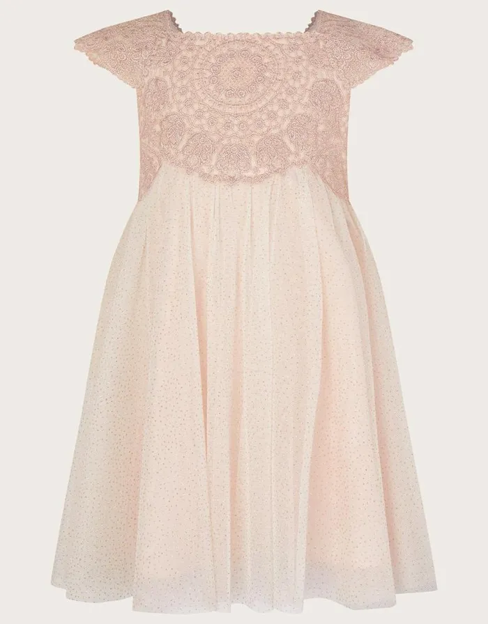 Monsoon Baby Estella Dress Pink Children Dresses