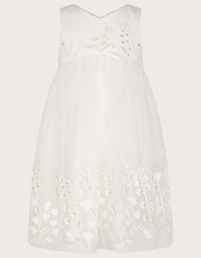 Monsoon Baby Lilly Embroidered Meadow Maxi Dress Ivory Children Dresses