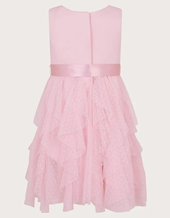 Monsoon Baby Millie Ruffle Dress Pink Children Dresses Monsoon Baby Millie Ruffle Dress Pink Children Dresses