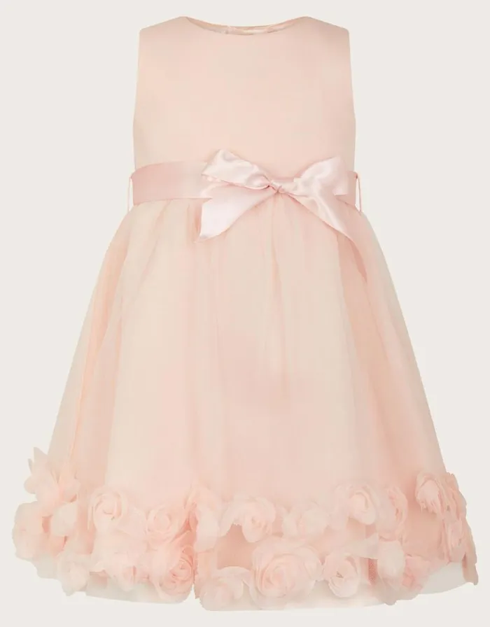 Monsoon Baby Scuba Blossom Dress Pink Children Dresses
