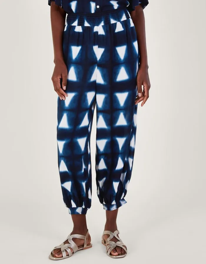 Monsoon Batik Dye Triangle Trousers In LENZING ECOVERO Blue Women Beachwear and Swimwear Monsoon Batik Dye Triangle Trousers In LENZING ECOVERO Blue Women Beachwear and Swimwear