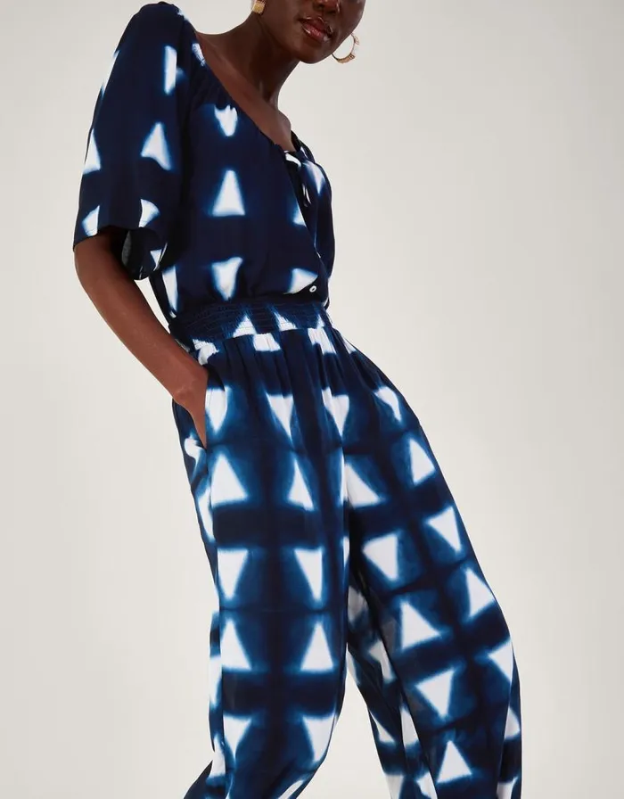 Monsoon Batik Dye Triangle Trousers In LENZING ECOVERO Blue Women Beachwear and Swimwear Monsoon Batik Dye Triangle Trousers In LENZING ECOVERO Blue Women Beachwear and Swimwear