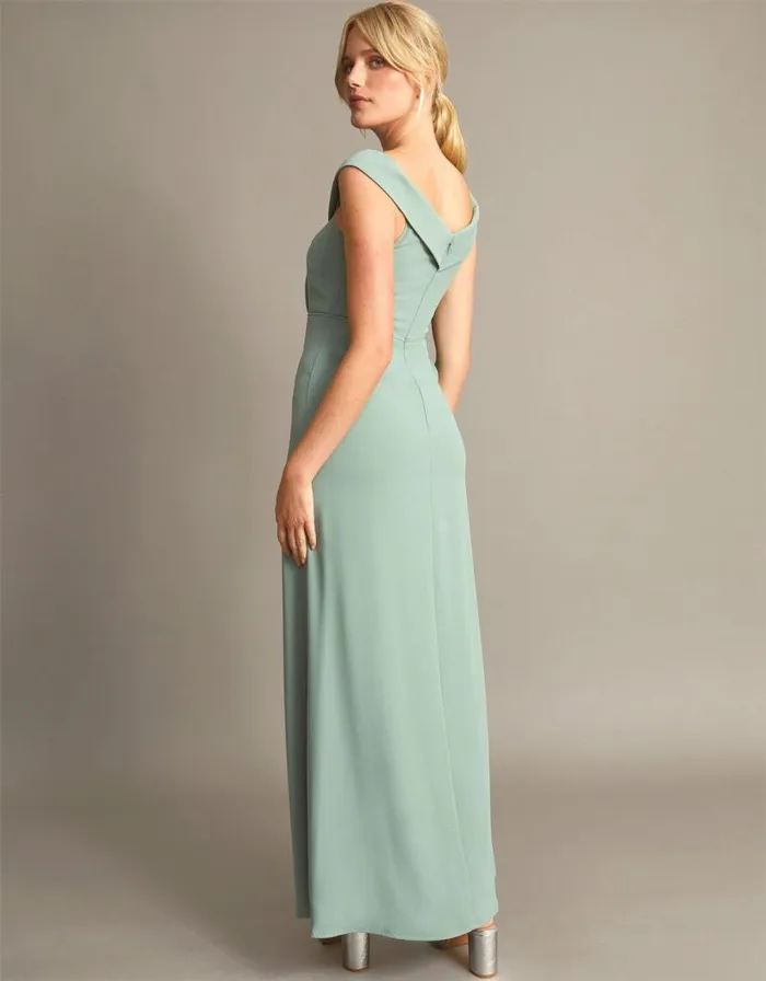 Monsoon Beatrice Crepe Bardot Maxi Dress Green Women Occasionwear Monsoon Beatrice Crepe Bardot Maxi Dress Green Women Occasionwear