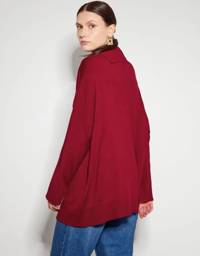 Monsoon Beth Button Detail Jumper Red Women Knitwear Monsoon Beth Button Detail Jumper Red Women Knitwear