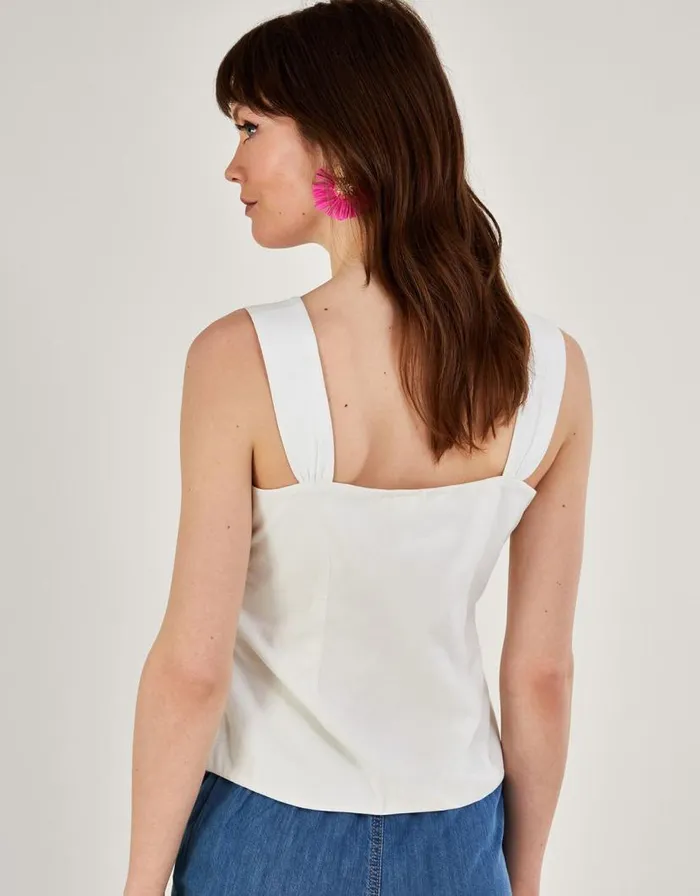 Monsoon ButtonThrough Cami Top Ivory Women Tops and Blouses