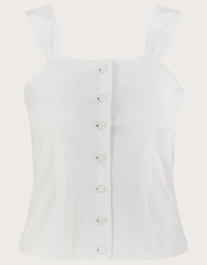 Monsoon ButtonThrough Cami Top Ivory Women Tops and Blouses