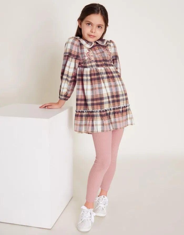 Monsoon Check Embroidered Blouse And Leggings Set Pink Children Sets and Outfits Monsoon Check Embroidered Blouse And Leggings Set Pink Children Sets and Outfits