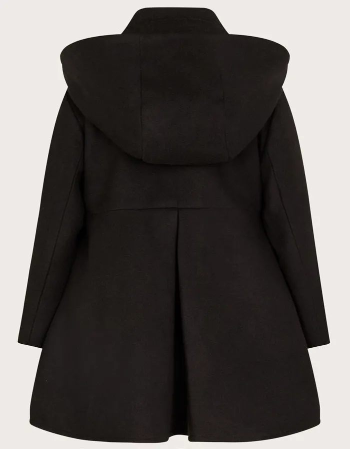 Monsoon Collar Hooded Coat Black Children Coats and Jackets Monsoon Collar Hooded Coat Black Children Coats and Jackets