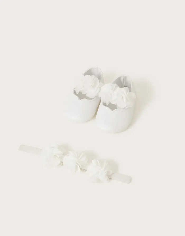 Monsoon Corsage Bando And Bootie Set Ivory Children Partywear