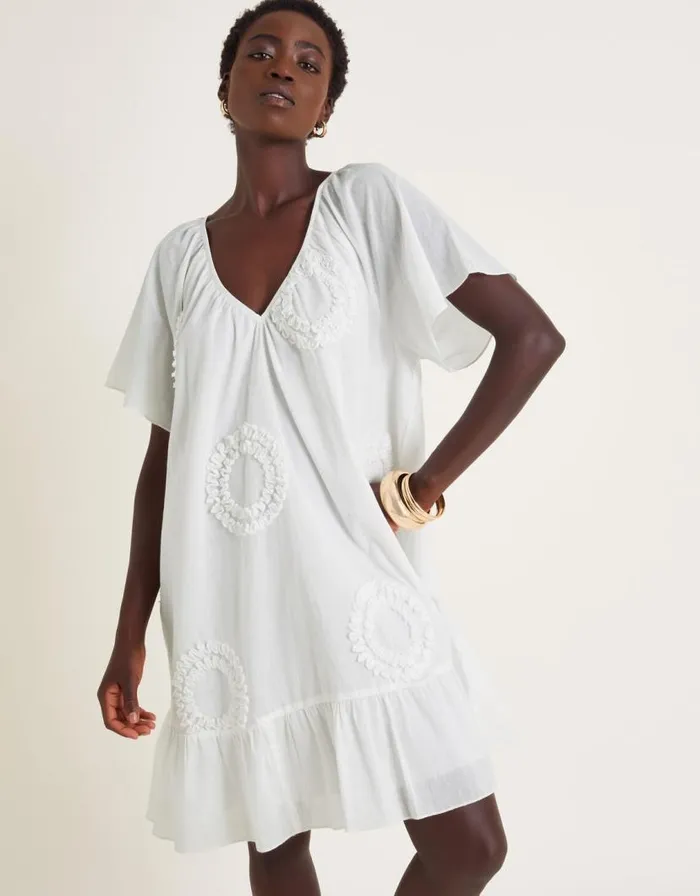 Monsoon Cynthia Embroidered Short Sleeve Mini Dress White Women Mini Dresses Monsoon Cynthia Embroidered Short Sleeve Mini Dress White Women Mini Dresses