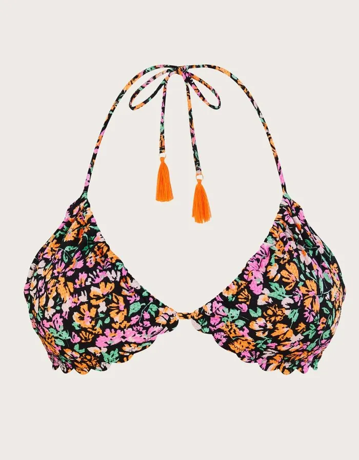 Monsoon Ditsy Print Bikini Top Black Women Beachwear and Swimwear Monsoon Ditsy Print Bikini Top Black Women Beachwear and Swimwear
