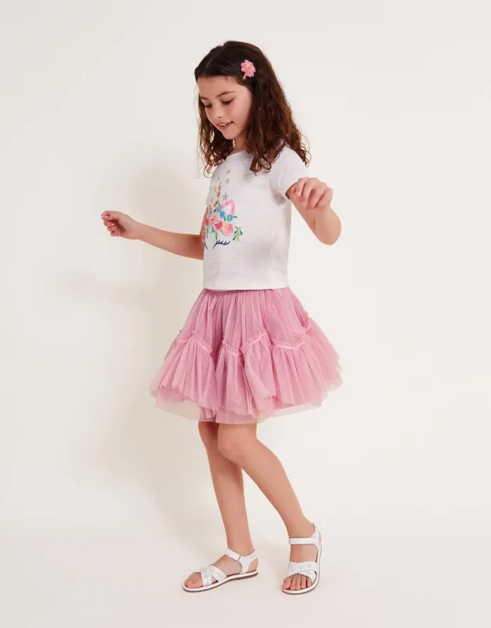 Monsoon Embellished Unicorn Top And Skirt Set Pink Children Sets and Outfits