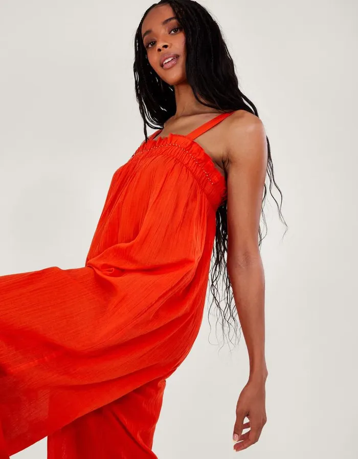 Monsoon Eve Plain Jumpsuit Orange Women Beachwear and Swimwear Monsoon Eve Plain Jumpsuit Orange Women Beachwear and Swimwear