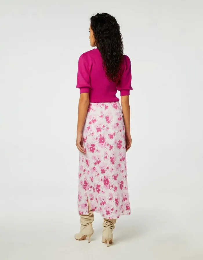 Monsoon Fabienne Chapot Floral Print Skirt Pink Women Skirts