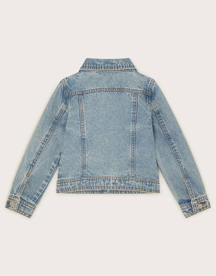 Monsoon Floral Embellished Denim Jacket Blue Children Coats and Jackets Monsoon Floral Embellished Denim Jacket Blue Children Coats and Jackets