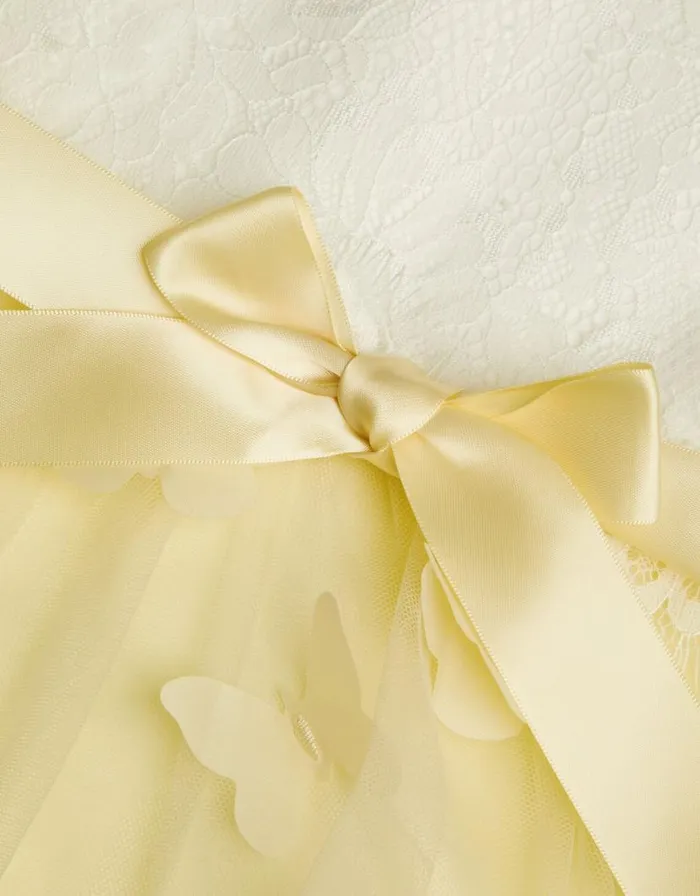 Monsoon Flutter Butterfly 3D Dress Yellow Children Dresses Monsoon Flutter Butterfly 3D Dress Yellow Children Dresses