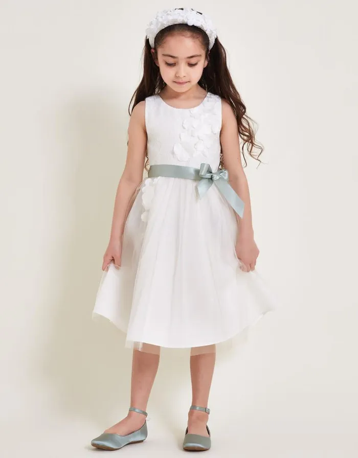 Monsoon Frankie Scuba Bridesmaid Dress Ivory Children Dresses