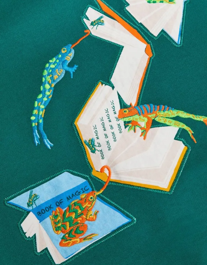 Monsoon Frogs On The Books Sweatshirt Green Children Knitwear Jumpers and Hoodies Monsoon Frogs On The Books Sweatshirt Green Children Knitwear Jumpers and Hoodies
